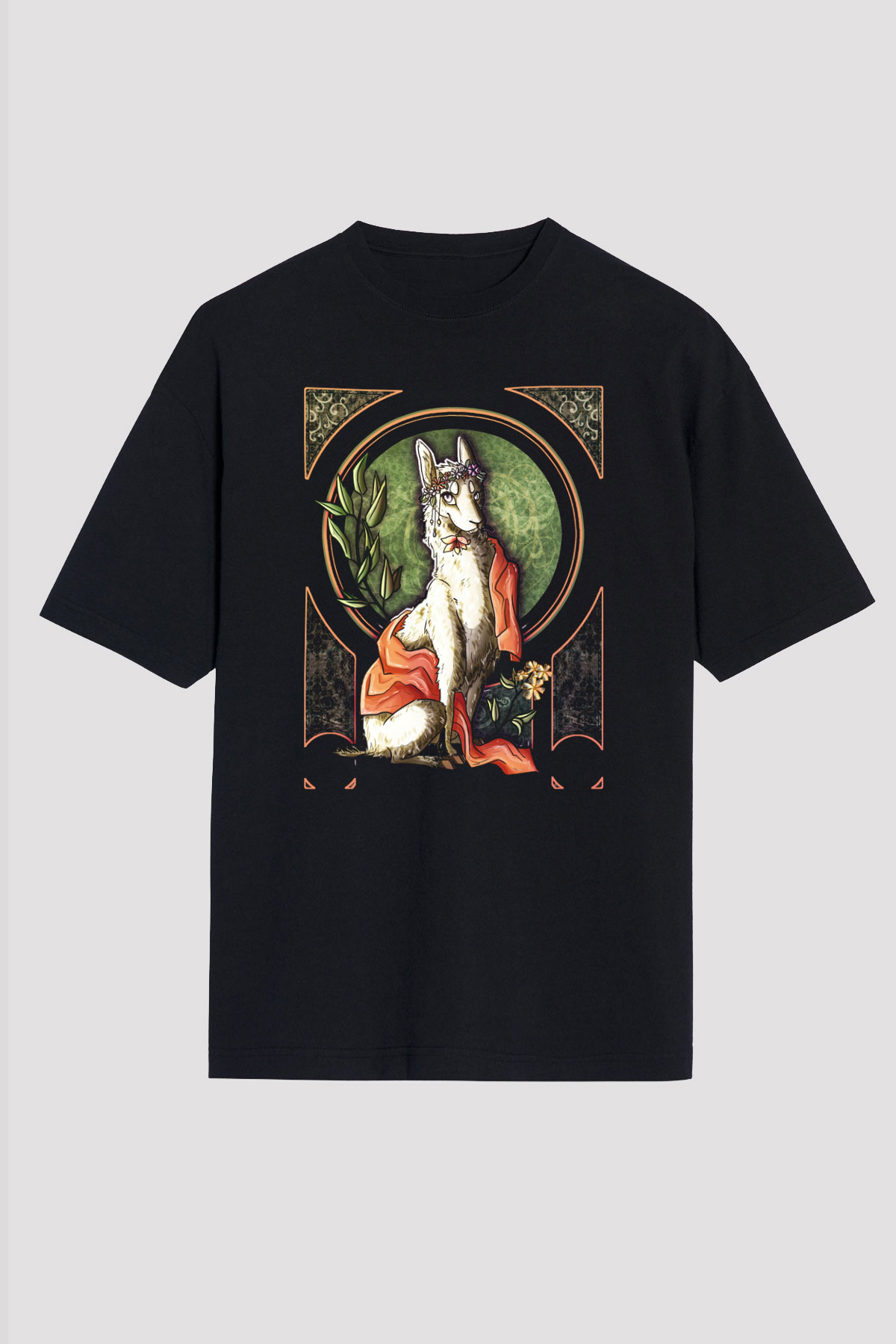 Lama Siyah Unisex Oversize Tişört T-Shirt