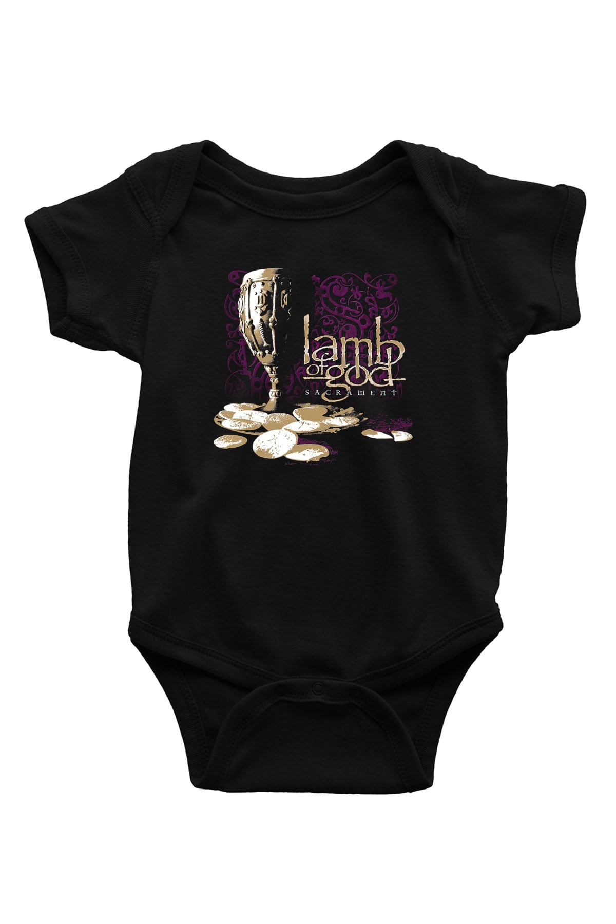 Lamb of God Baskılı Siyah Bebek Body - Zıbın