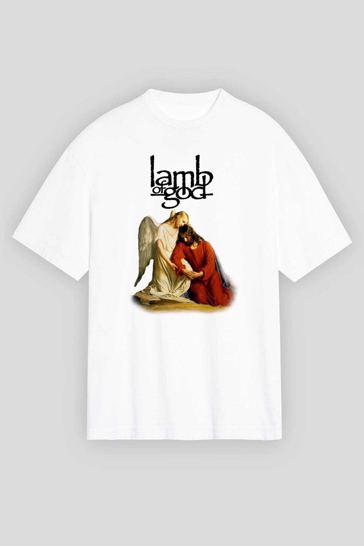 Lamb of God Beyaz Unisex Oversize Tişört T-Shirt