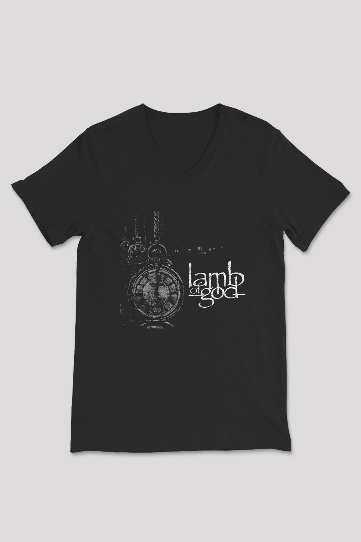 Lamb of God Siyah Unisex V Yaka Tişört