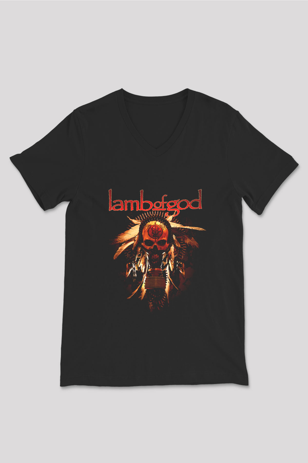 Lamb of God Siyah Unisex V Yaka Tişört