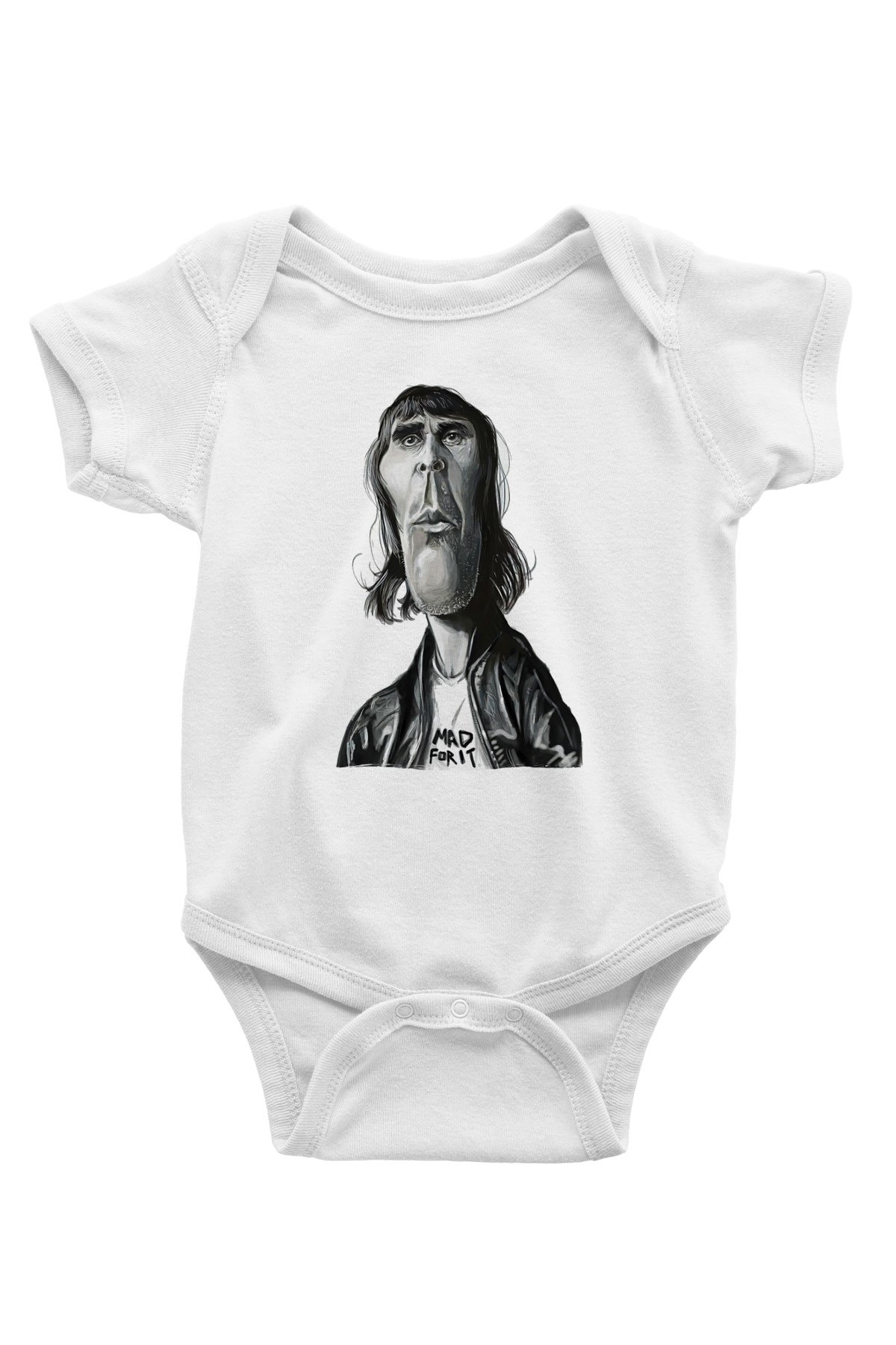 Lan Brown Baskılı Beyaz Unisex Bebek Body - Zıbın