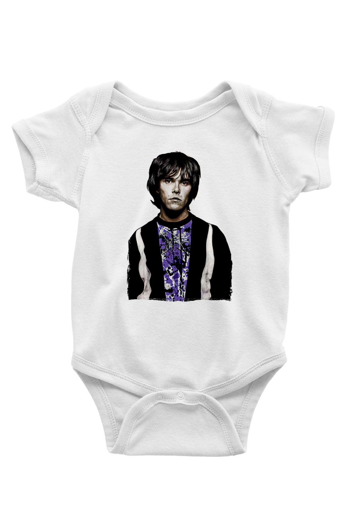 Lan Brown Baskılı Beyaz Unisex Bebek Body - Zıbın