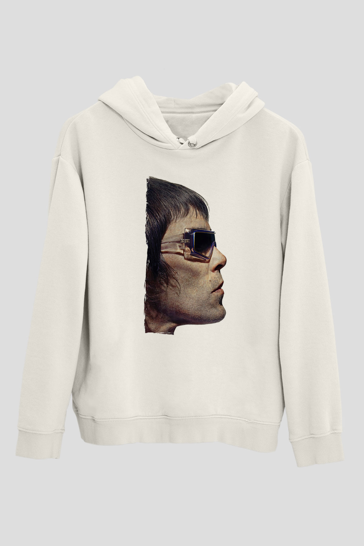 Lan Brown Baskılı Beyaz Unisex Kapüşonlu Sweatshirt