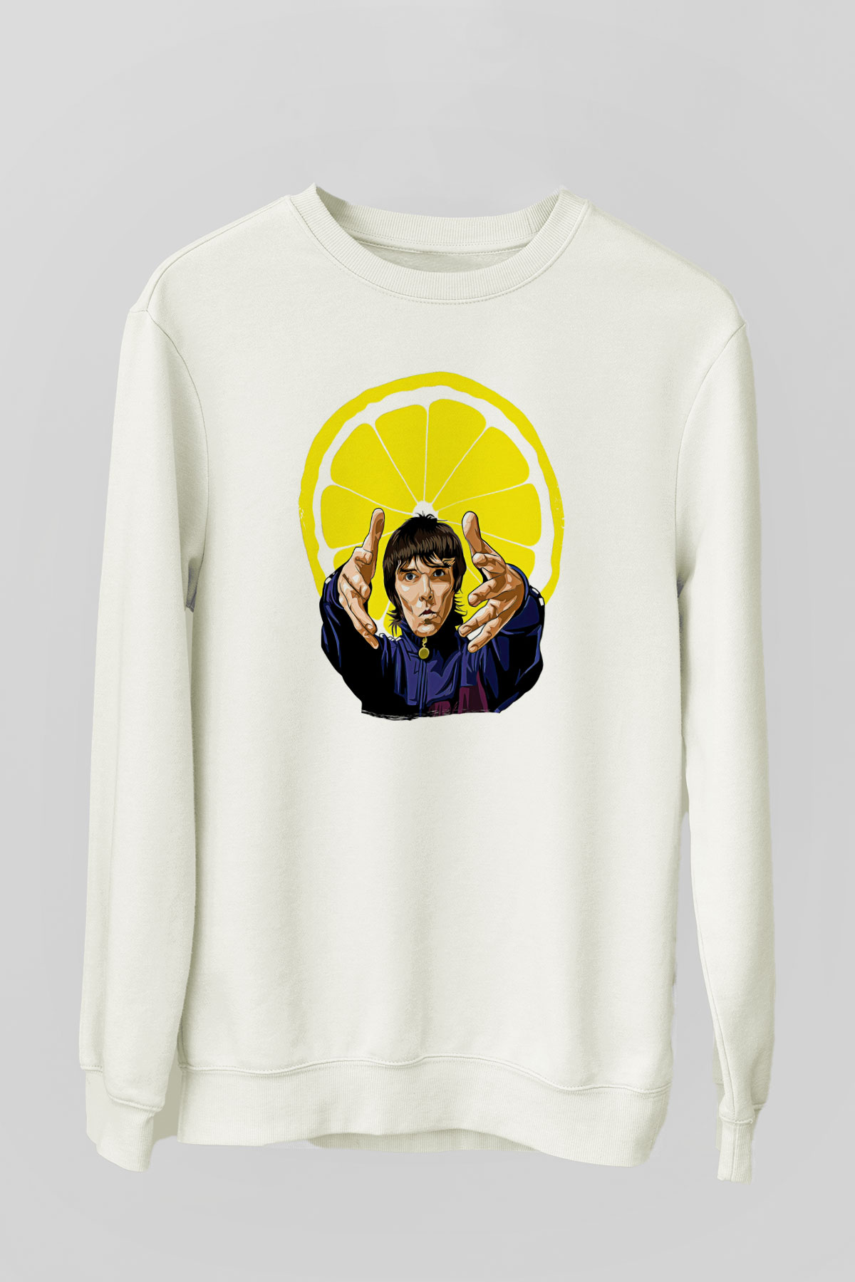 Lan Brown Baskılı Beyaz Unisex Sweatshirt