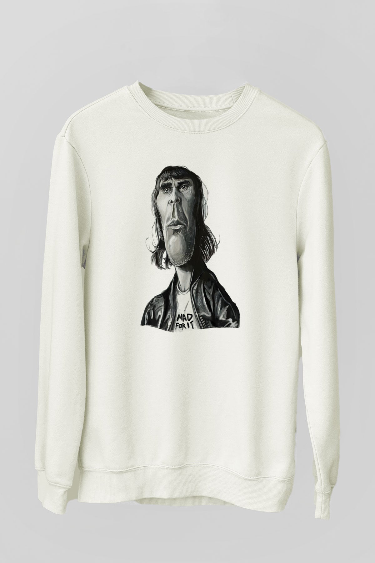 Lan Brown Baskılı Beyaz Unisex Sweatshirt