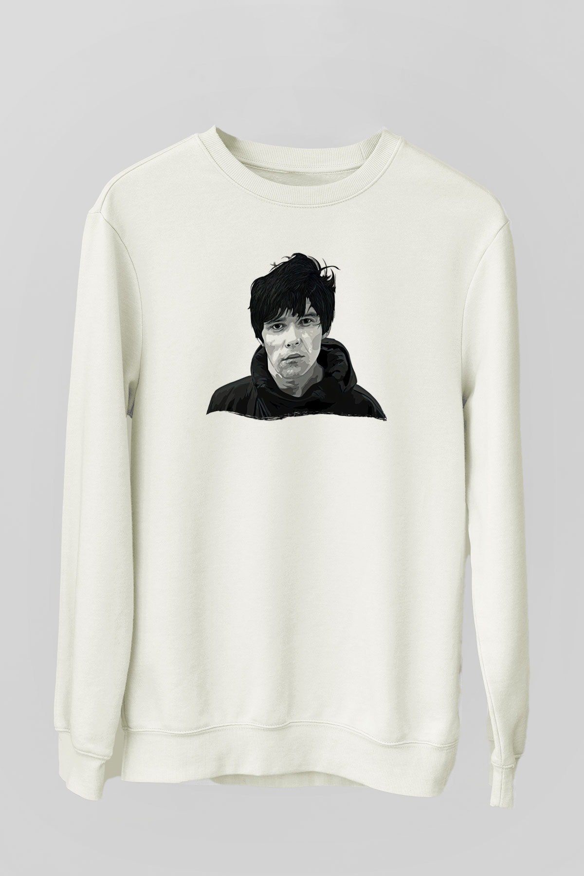 Lan Brown Baskılı Beyaz Unisex Sweatshirt