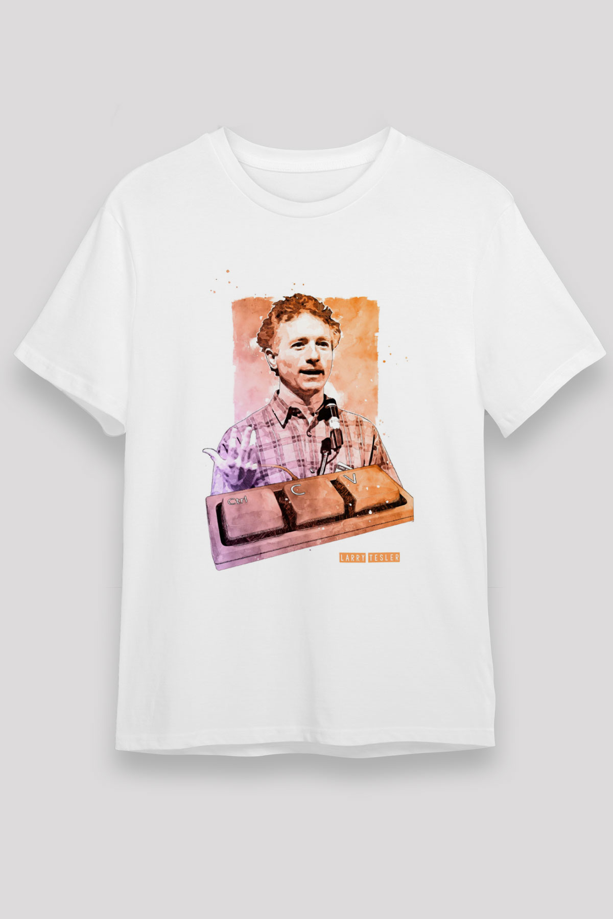 Larry Tesler Baskılı Unisex Beyaz Tişört - Tshirt