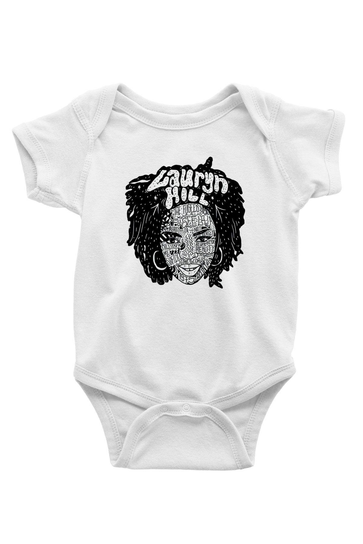 Lauryn Hill Baskılı Beyaz Unisex Bebek Body - Zıbın