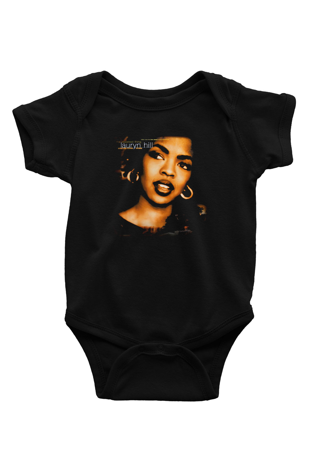 Lauryn Hill Baskılı Siyah Bebek Body - Zıbın
