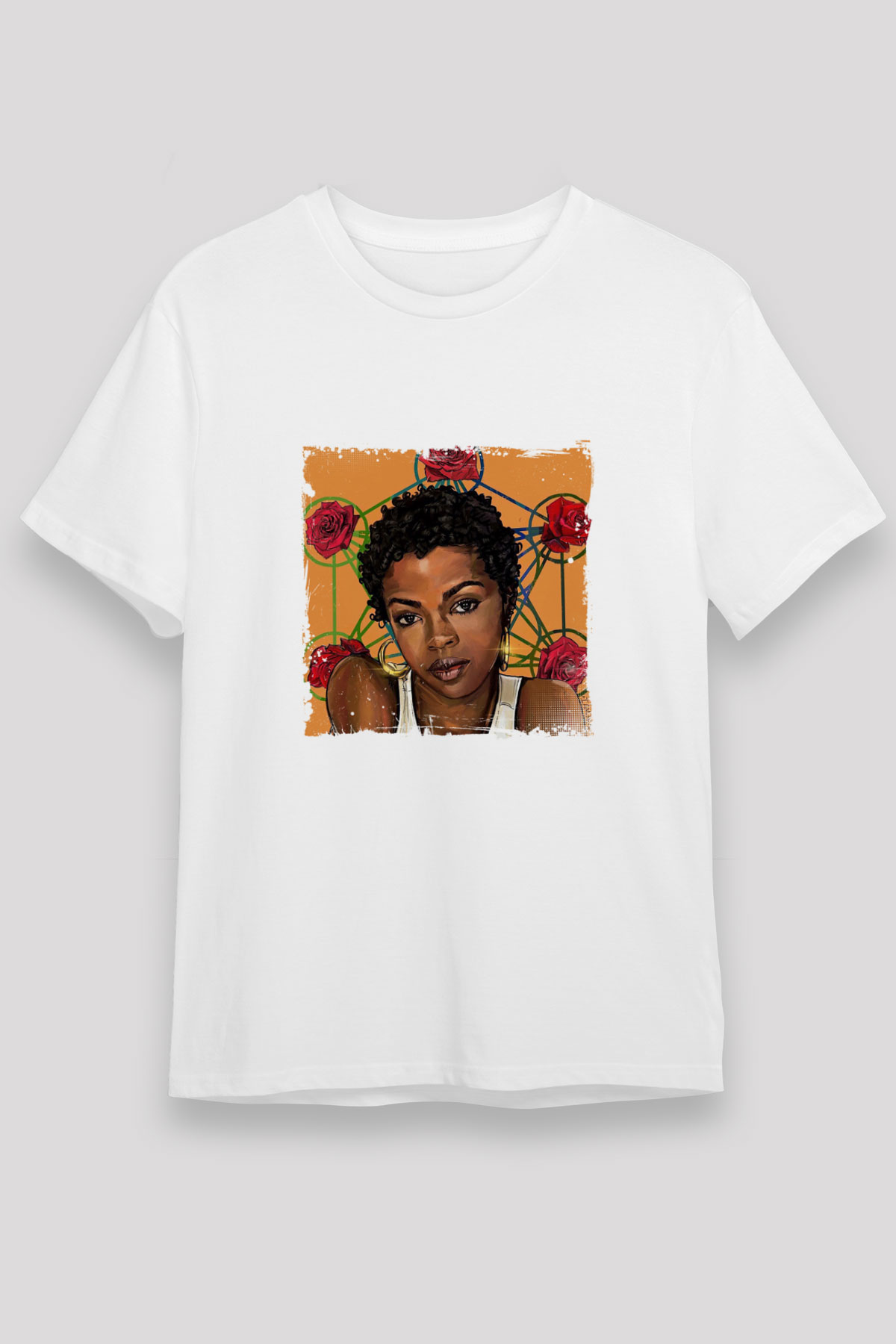 Lauryn Hill Baskılı Unisex Beyaz Tişört