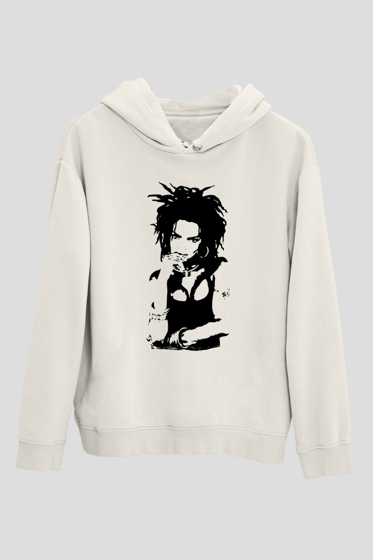 Lauryn Hill Beyaz Unisex Kapüşonlu Sweatshirt