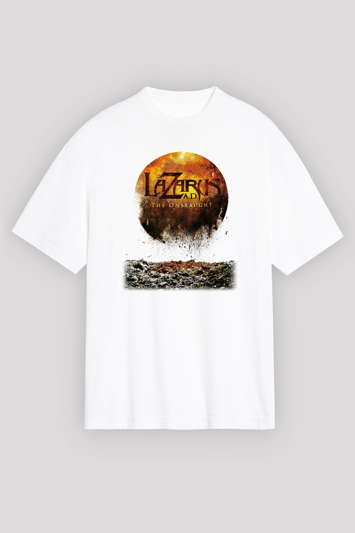 Lazarus A.D. Beyaz Unisex Oversize Tişört T-Shirt