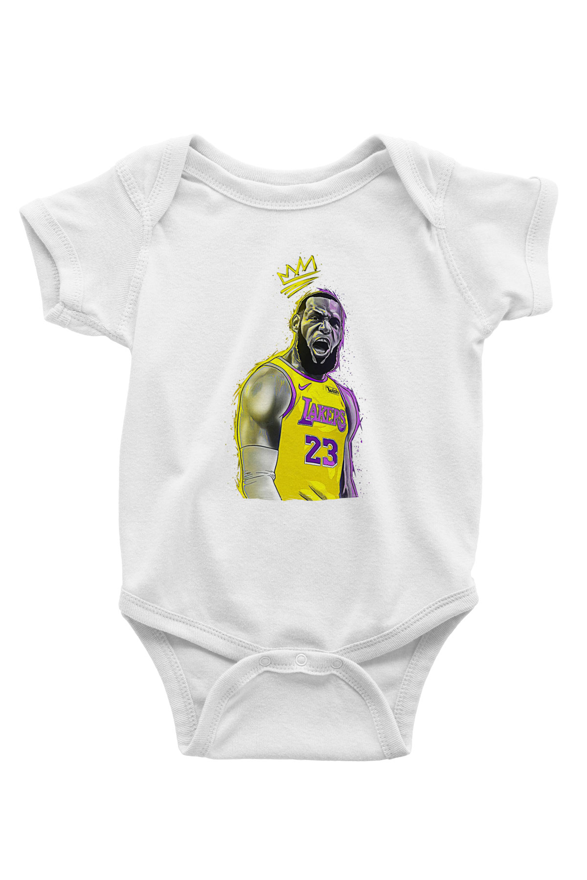 Lebron James Baskılı Beyaz Unisex Bebek Body - Zıbın