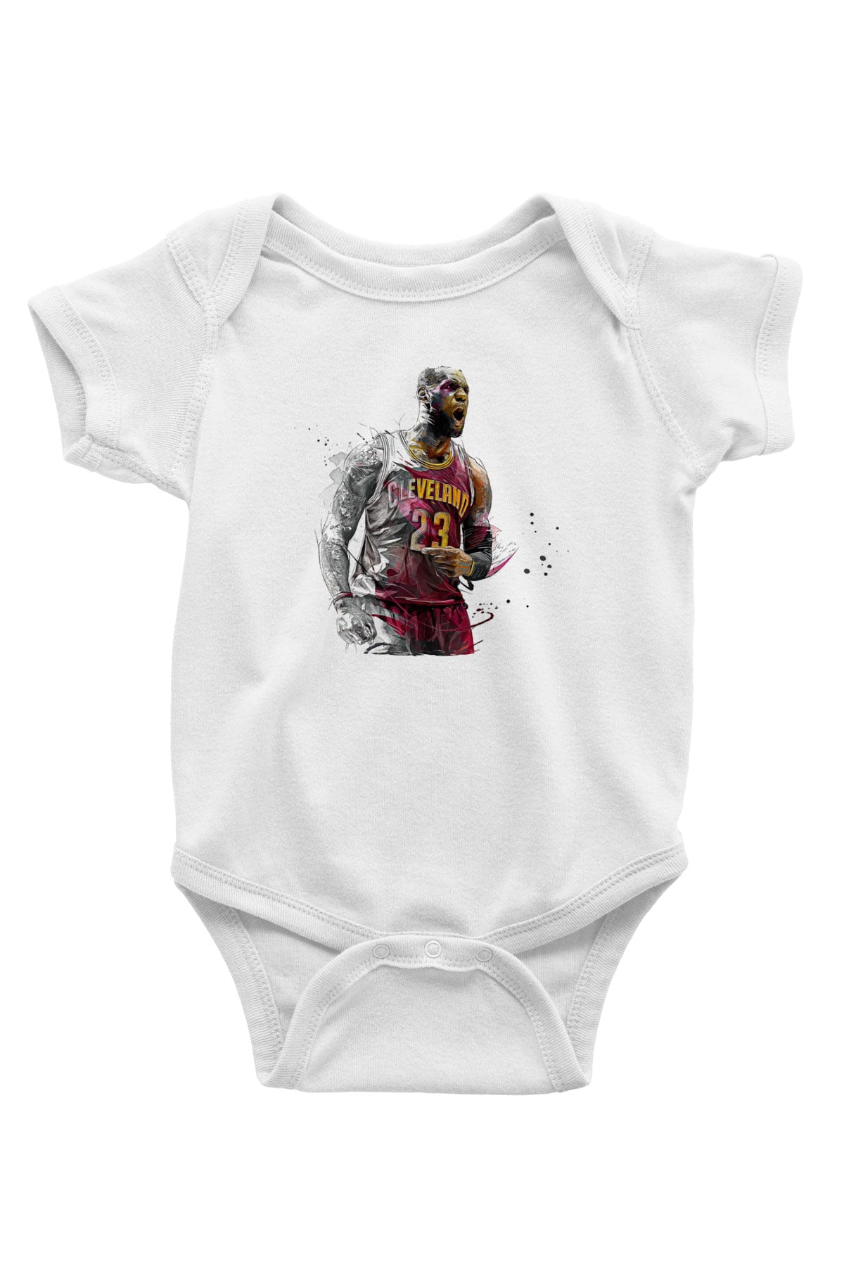 Lebron James Baskılı Beyaz Unisex Bebek Body - Zıbın