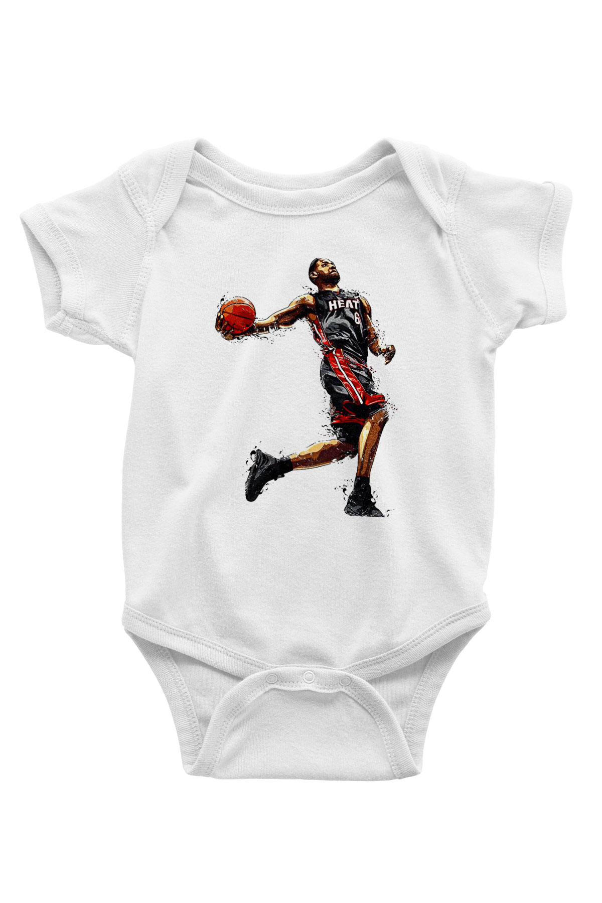 Lebron James Baskılı Beyaz Unisex Bebek Body - Zıbın