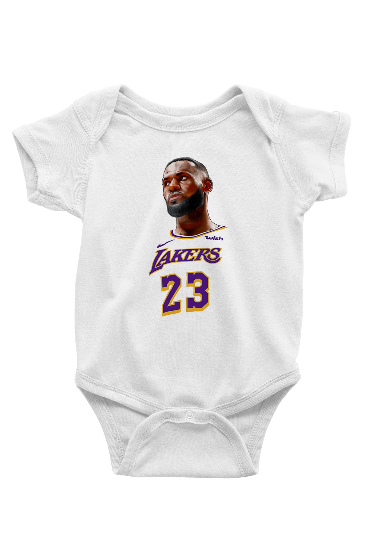 Lebron James Baskılı Beyaz Unisex Bebek Body - Zıbın