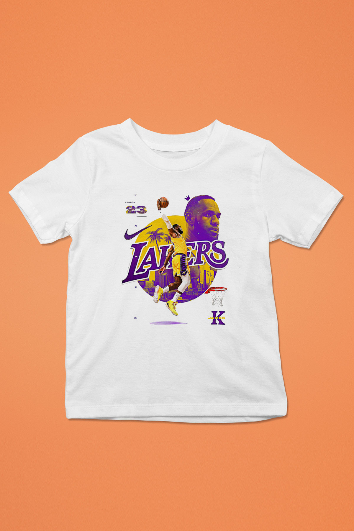 Lebron James Baskılı Beyaz Unisex Beyaz Çocuk Tişört - Tshirt