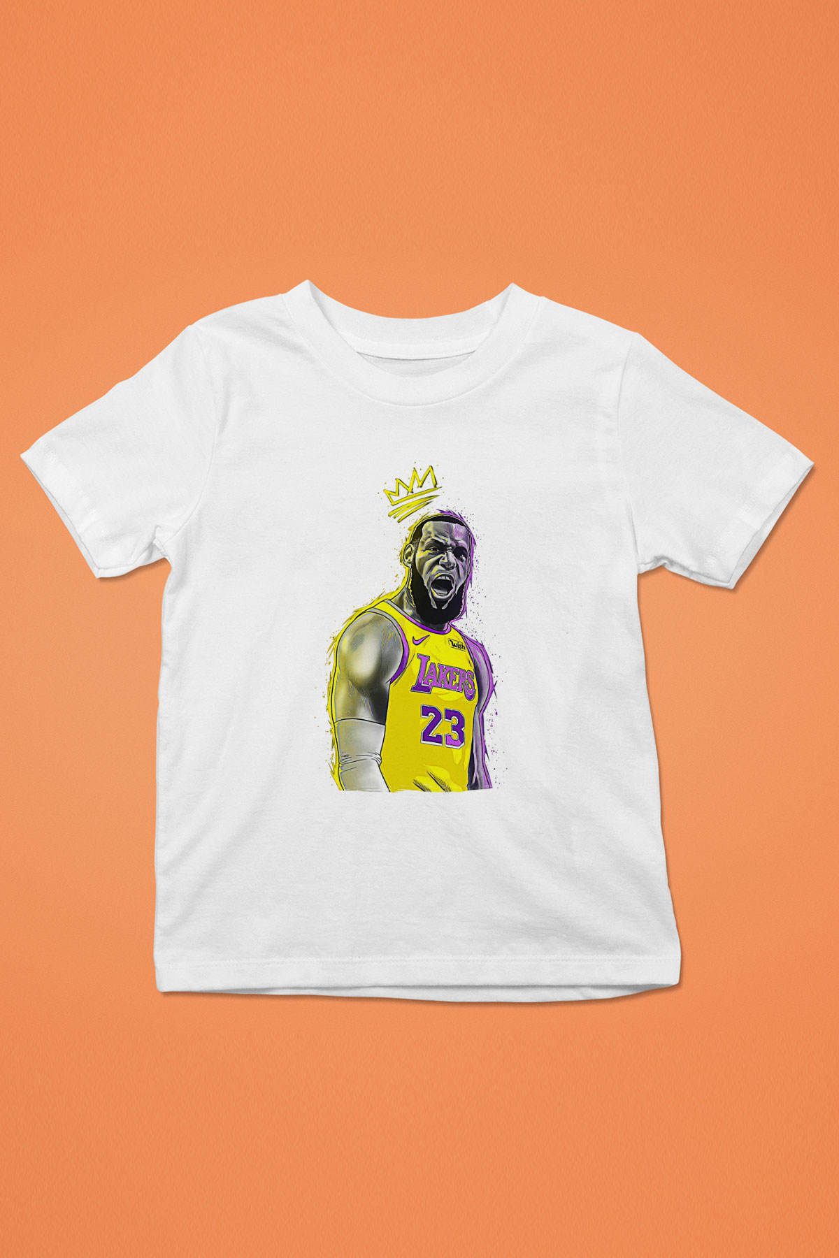 Lebron James Baskılı Beyaz Unisex Beyaz Çocuk Tişört - Tshirt