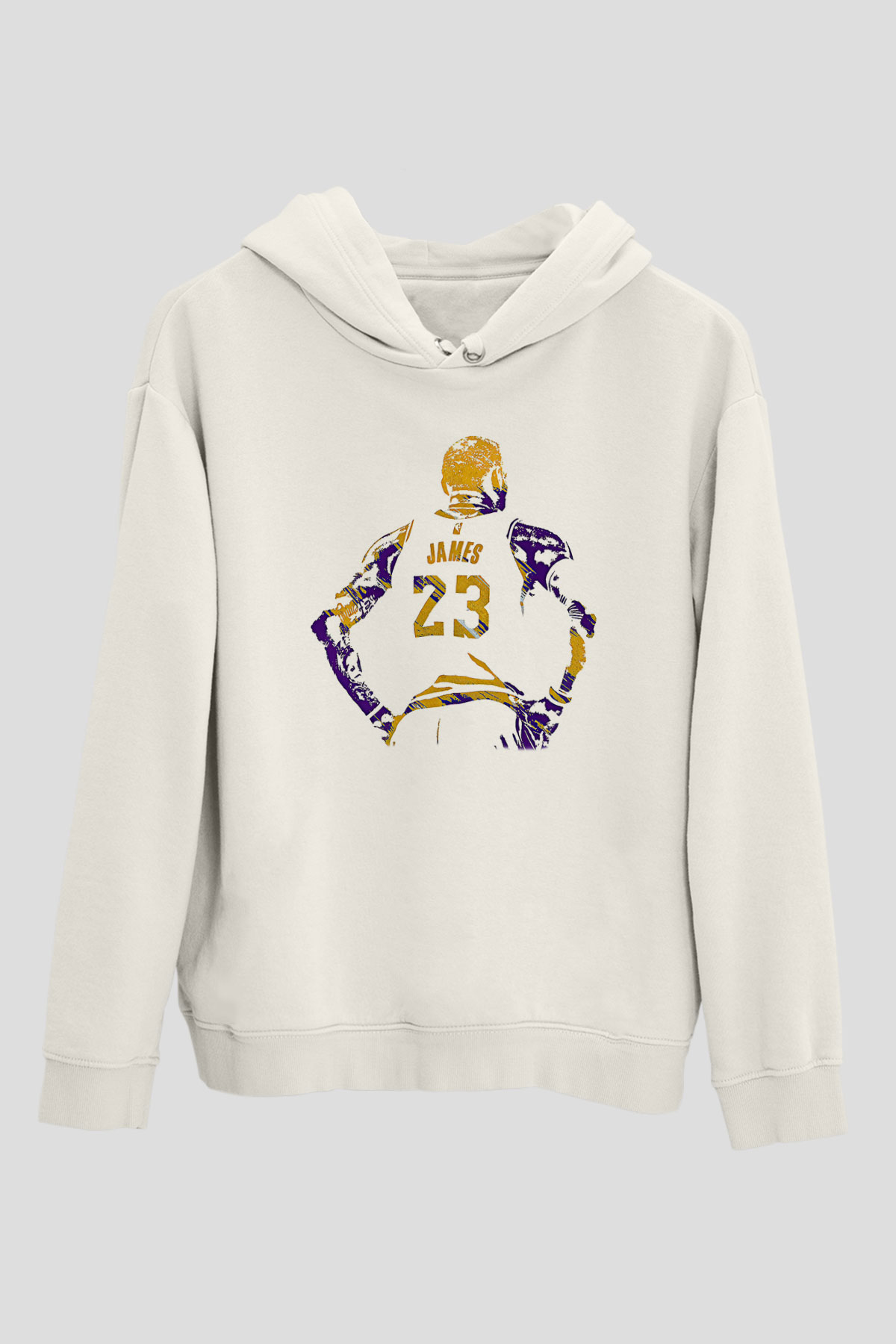 Lebron James Baskılı Beyaz Unisex Kapüşonlu Sweatshirt