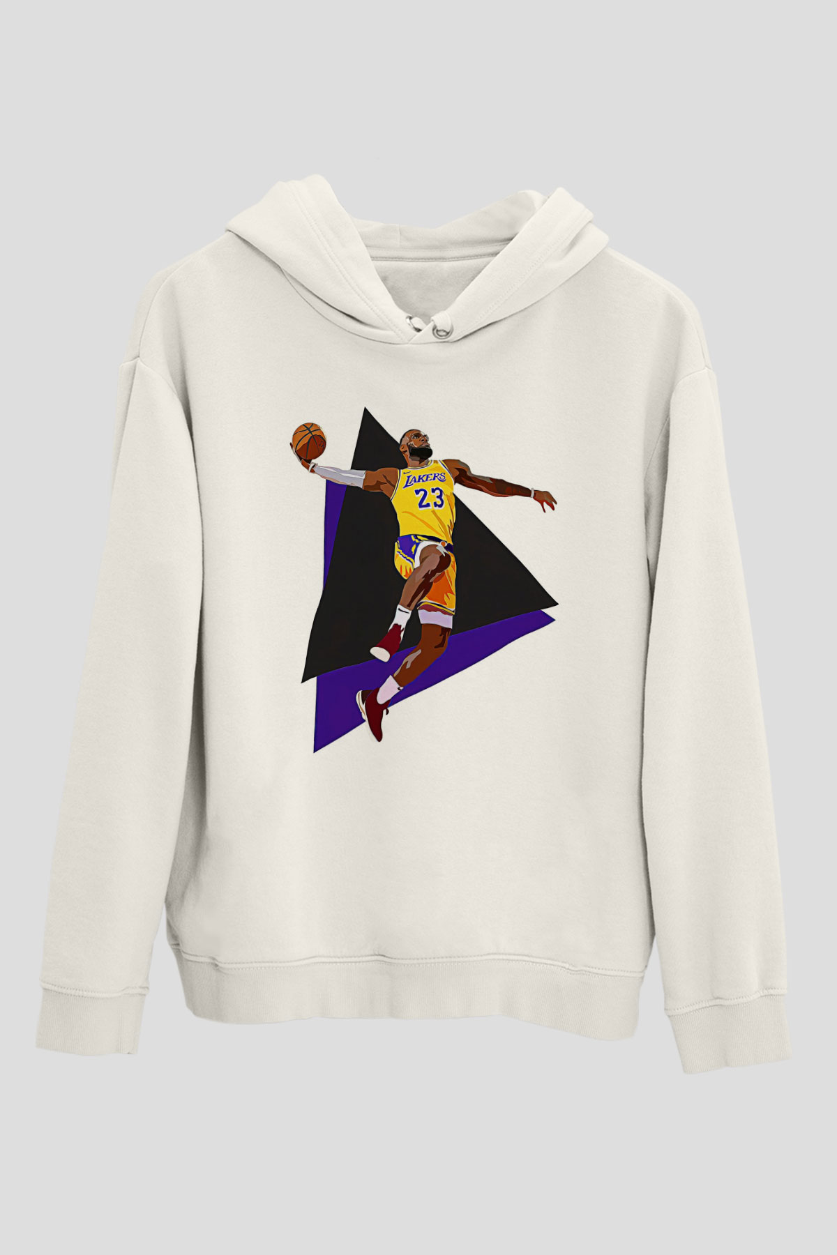 Lebron James Baskılı Beyaz Unisex Kapüşonlu Sweatshirt