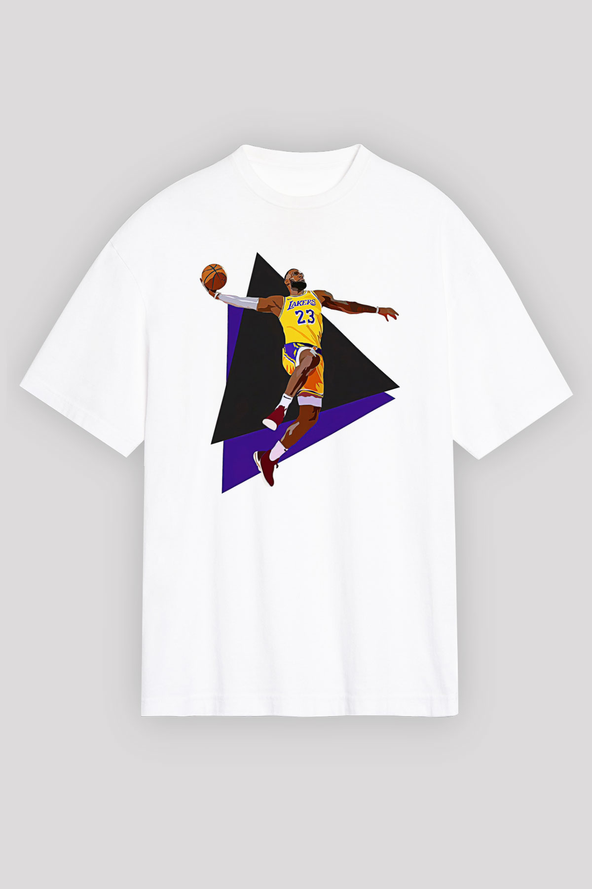 Lebron James Baskılı Beyaz Unisex Oversize Tişört - Tshirt