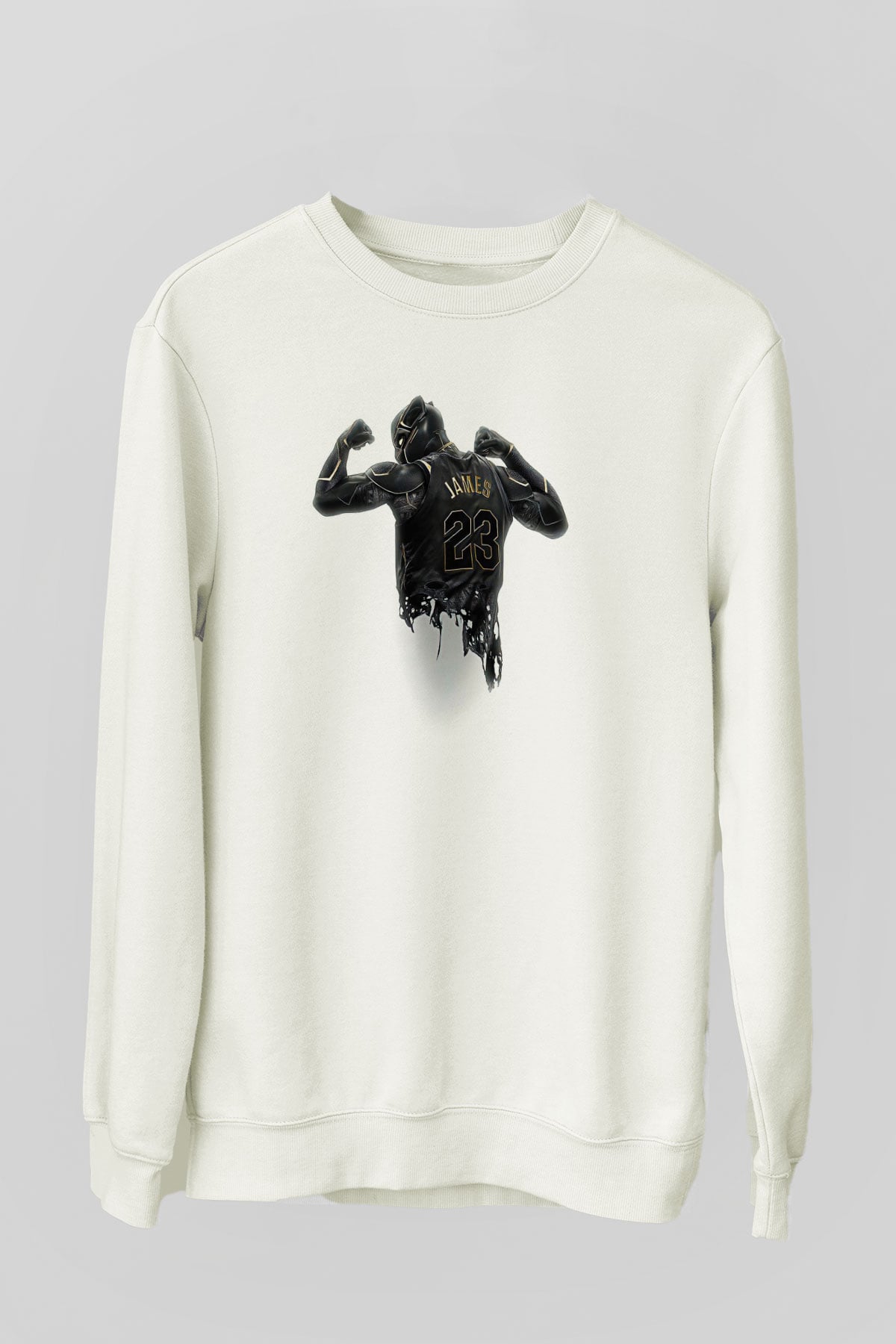 Lebron James Baskılı Beyaz Unisex Sweatshirt
