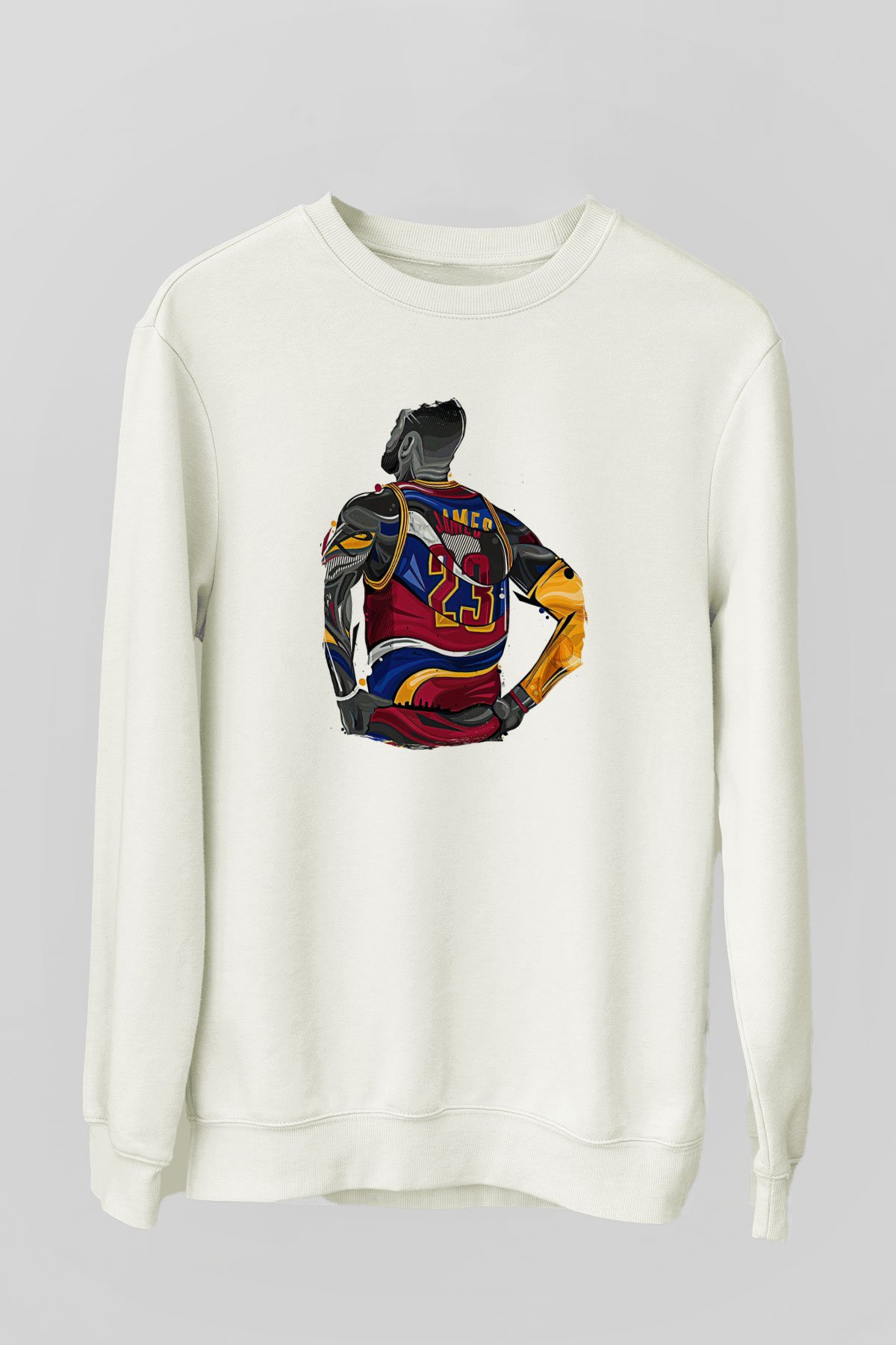 Lebron James Baskılı Beyaz Unisex Sweatshirt