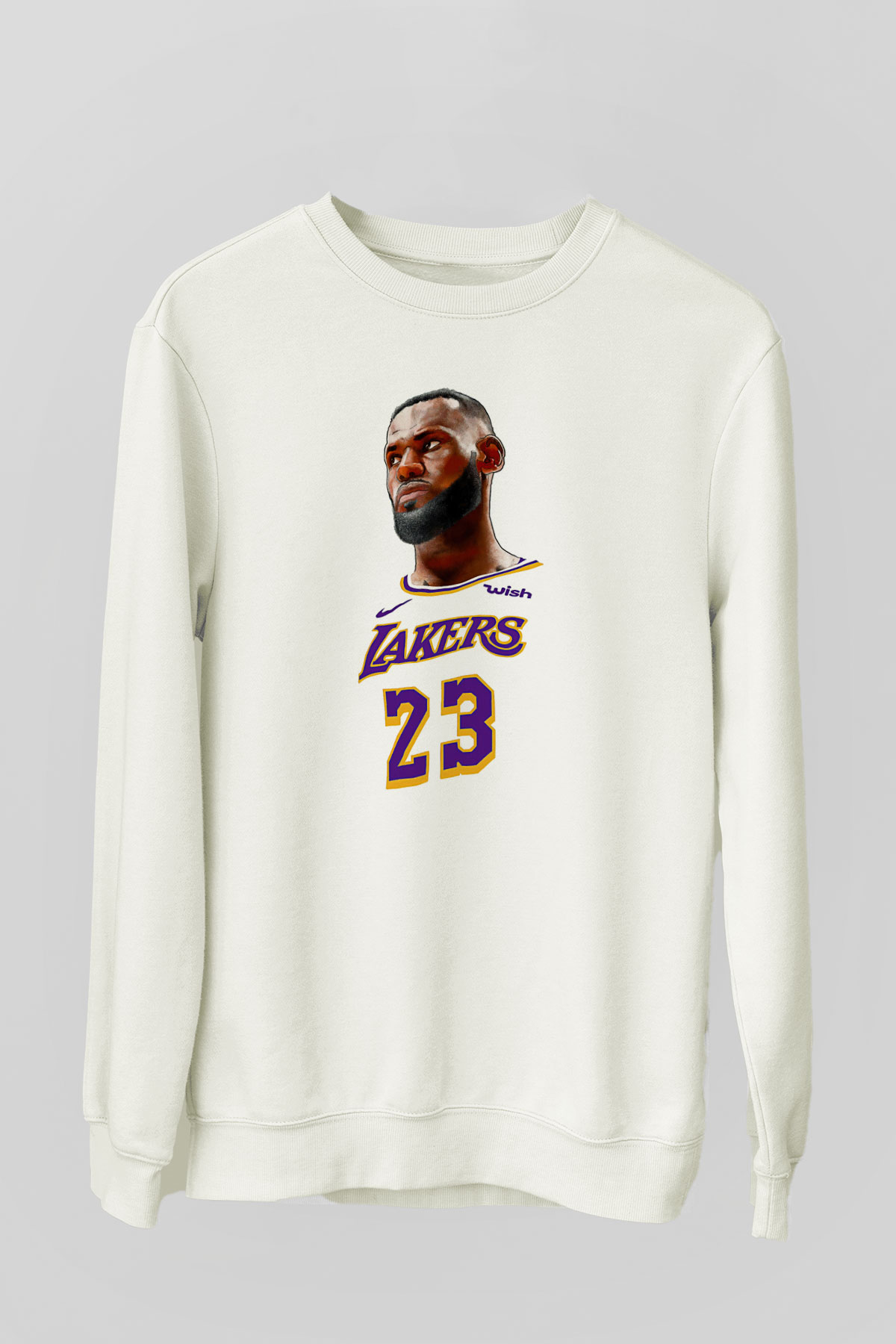 Lebron James Baskılı Beyaz Unisex Sweatshirt