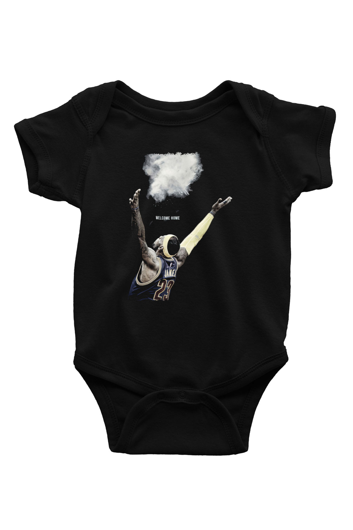 Lebron James Baskılı Unisex Siyah Bebek Body - Zıbın