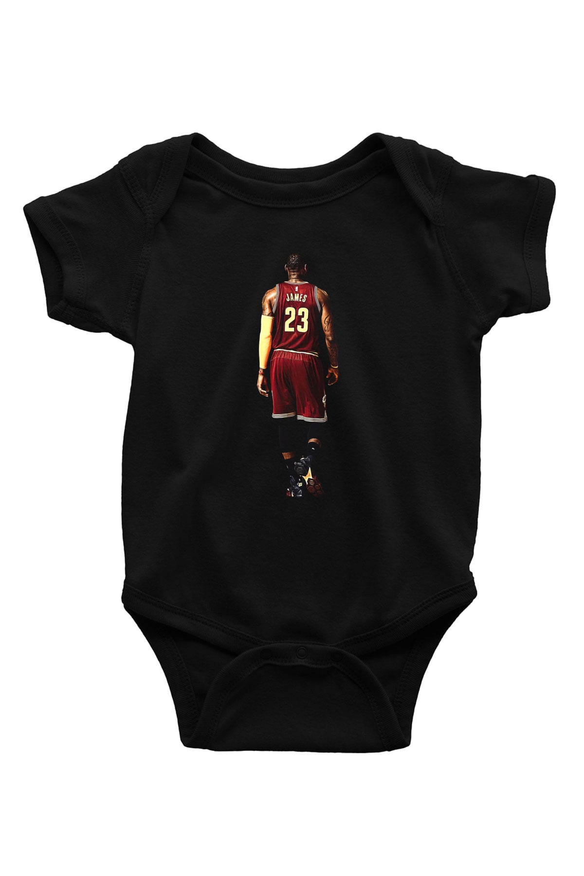 Lebron James Baskılı Unisex Siyah Bebek Body - Zıbın