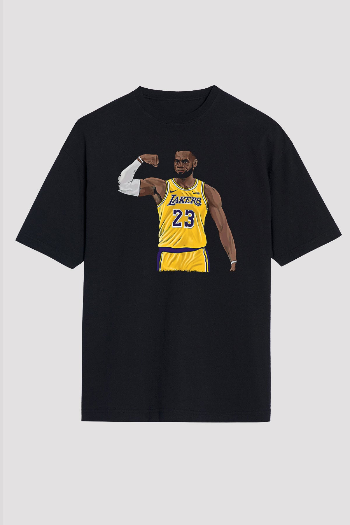 Lebron James Baskılı Unisex Siyah Oversize Tişört - Tshirt