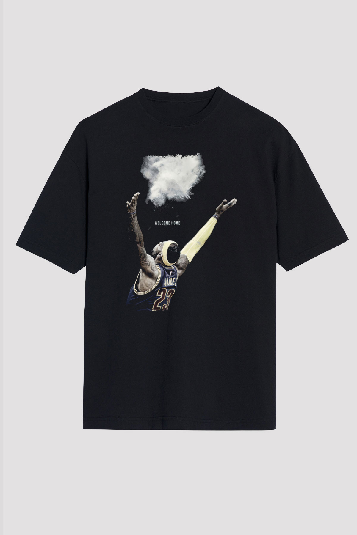 Lebron James Baskılı Unisex Siyah Oversize Tişört - Tshirt