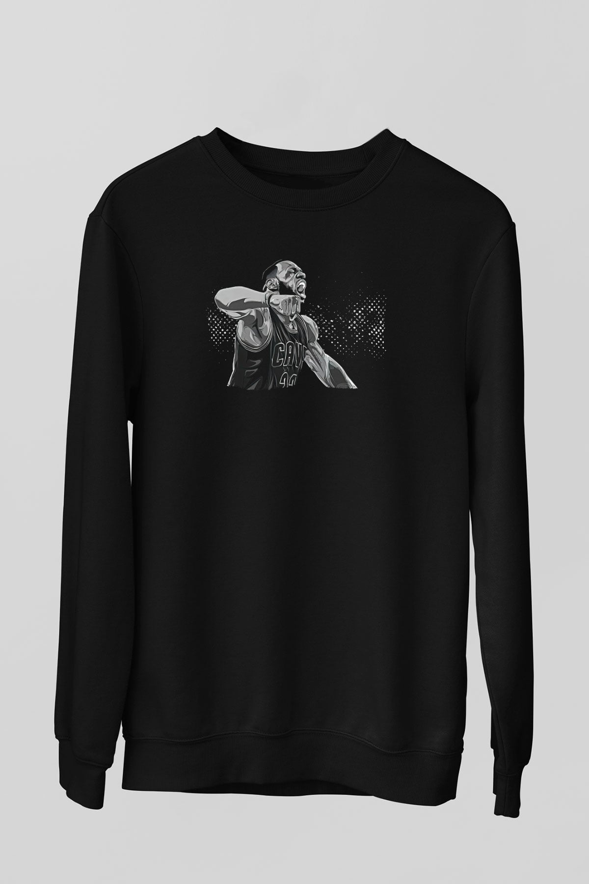 Lebron James Baskılı Unisex Siyah Sweatshirt