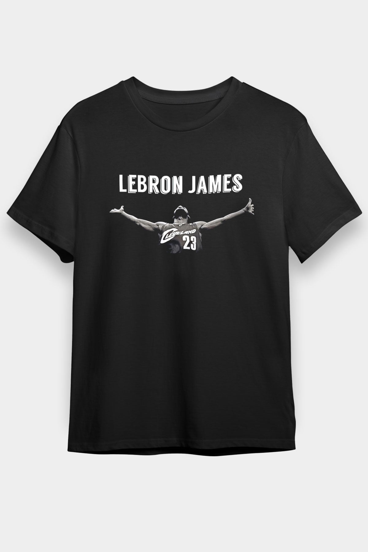 Lebron James Baskılı Unisex Siyah Tişört - Tshirt