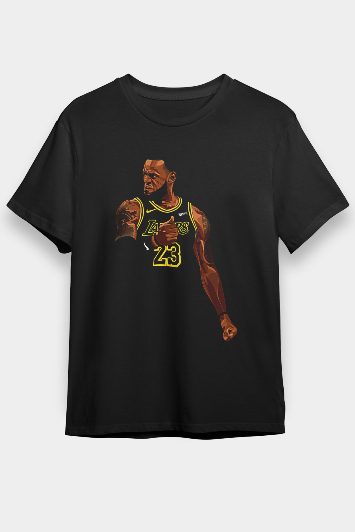 Lebron James Baskılı Unisex Siyah Tişört - Tshirt