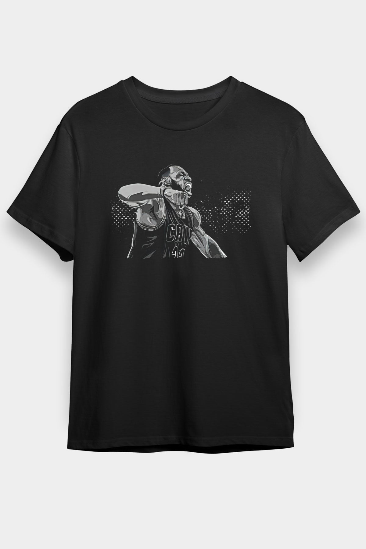 Lebron James Baskılı Unisex Siyah Tişört - Tshirt