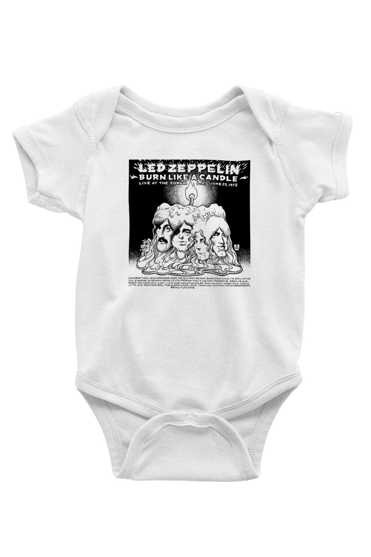 Led Zeppelin Baskılı Beyaz Unisex Bebek Body - Zıbın