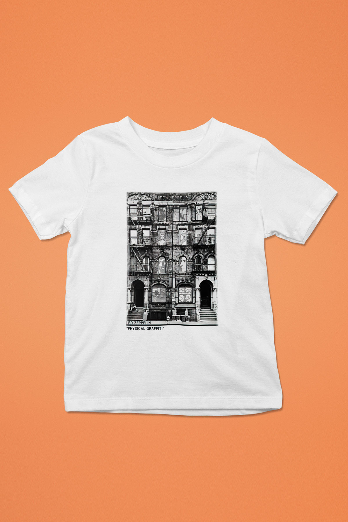 Led Zeppelin Baskılı Beyaz Unisex Çocuk Tişört