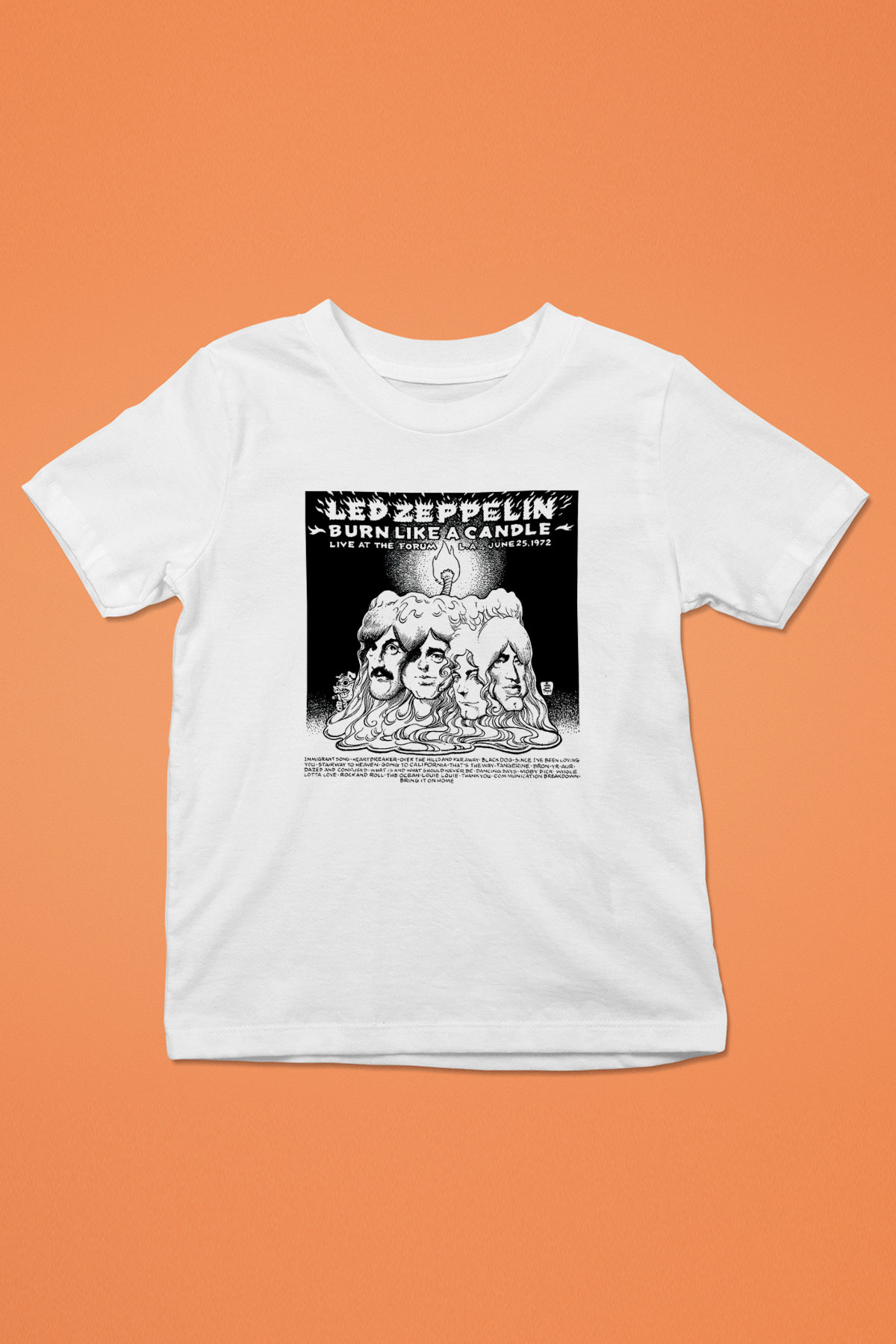 Led Zeppelin Baskılı Beyaz Unisex Çocuk Tişört