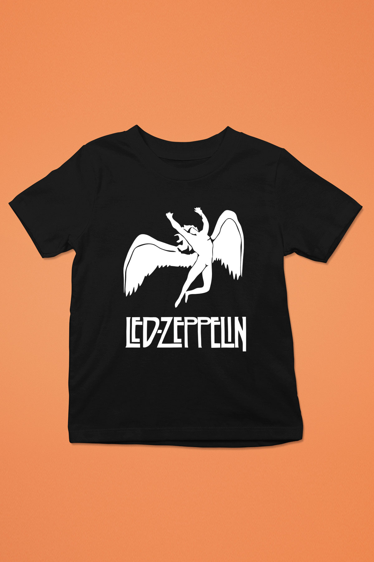 Led Zeppelin Baskılı Siyah Unisex Çocuk Tişört