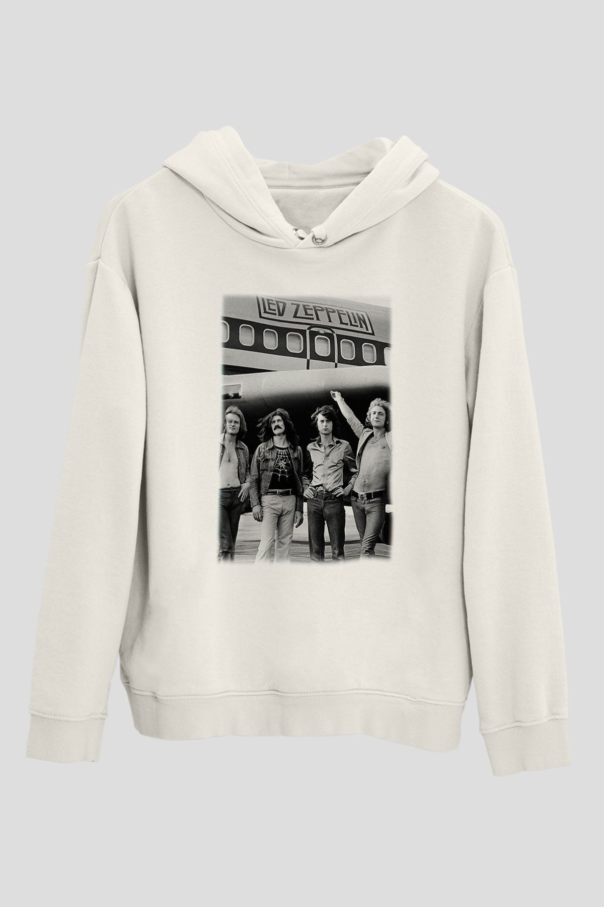 Led Zeppelin Beyaz Unisex Kapşonlu Sweatshirt