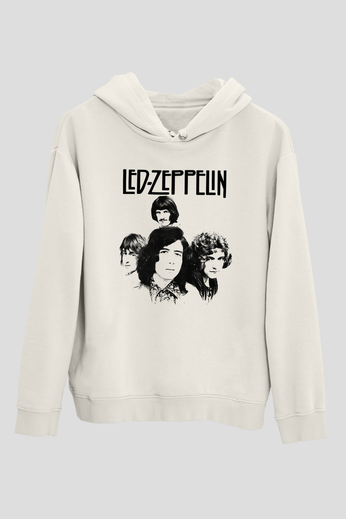 Led Zeppelin Beyaz Unisex Kapşonlu Sweatshirt