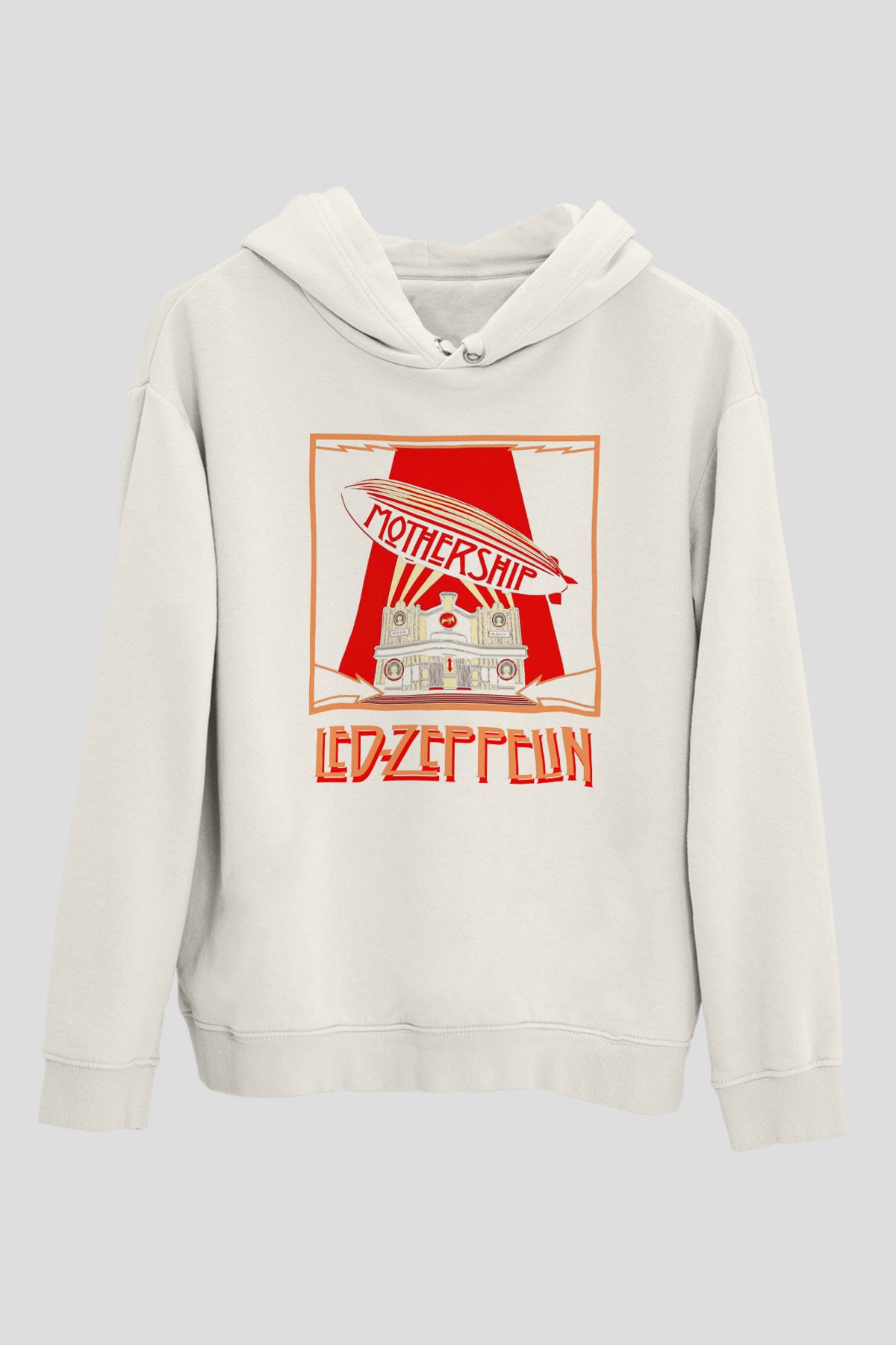 Led Zeppelin Beyaz Unisex Kapşonlu Sweatshirt