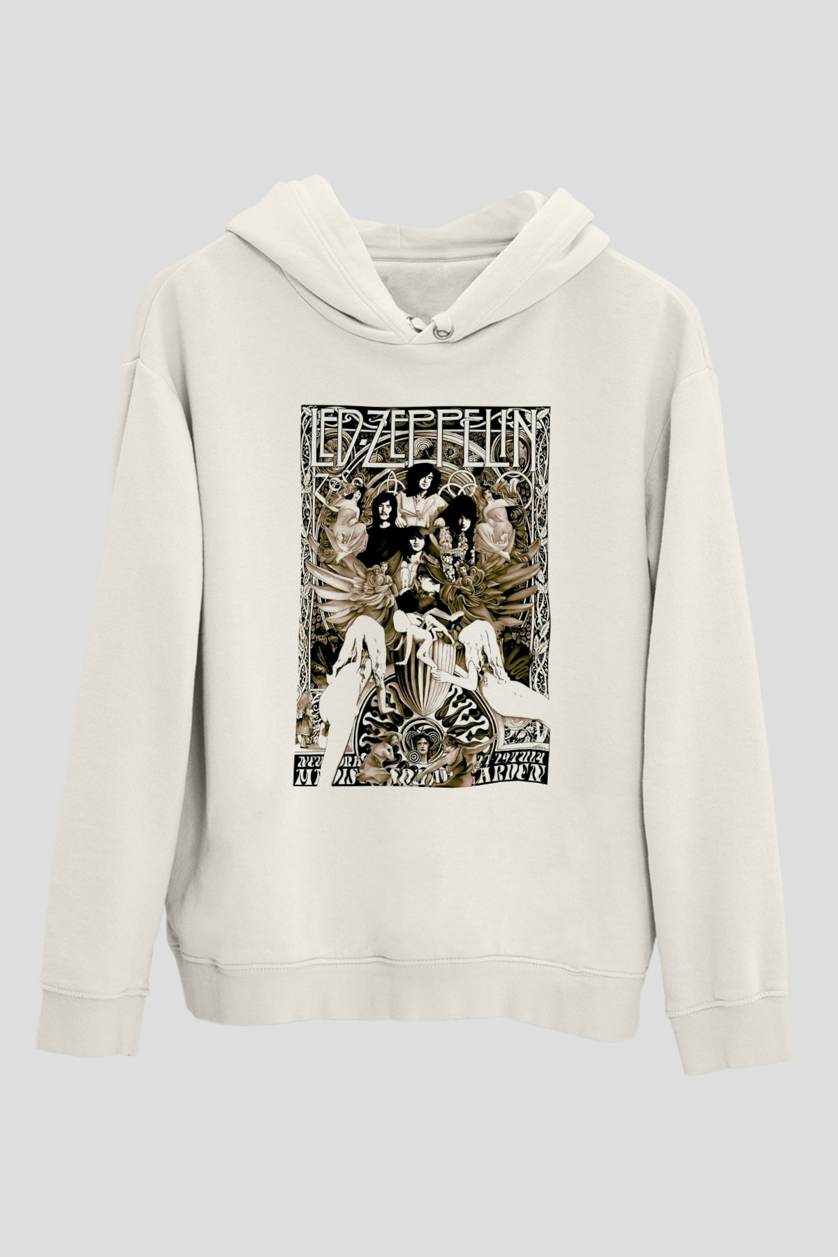 Led Zeppelin Beyaz Unisex Kapşonlu Sweatshirt