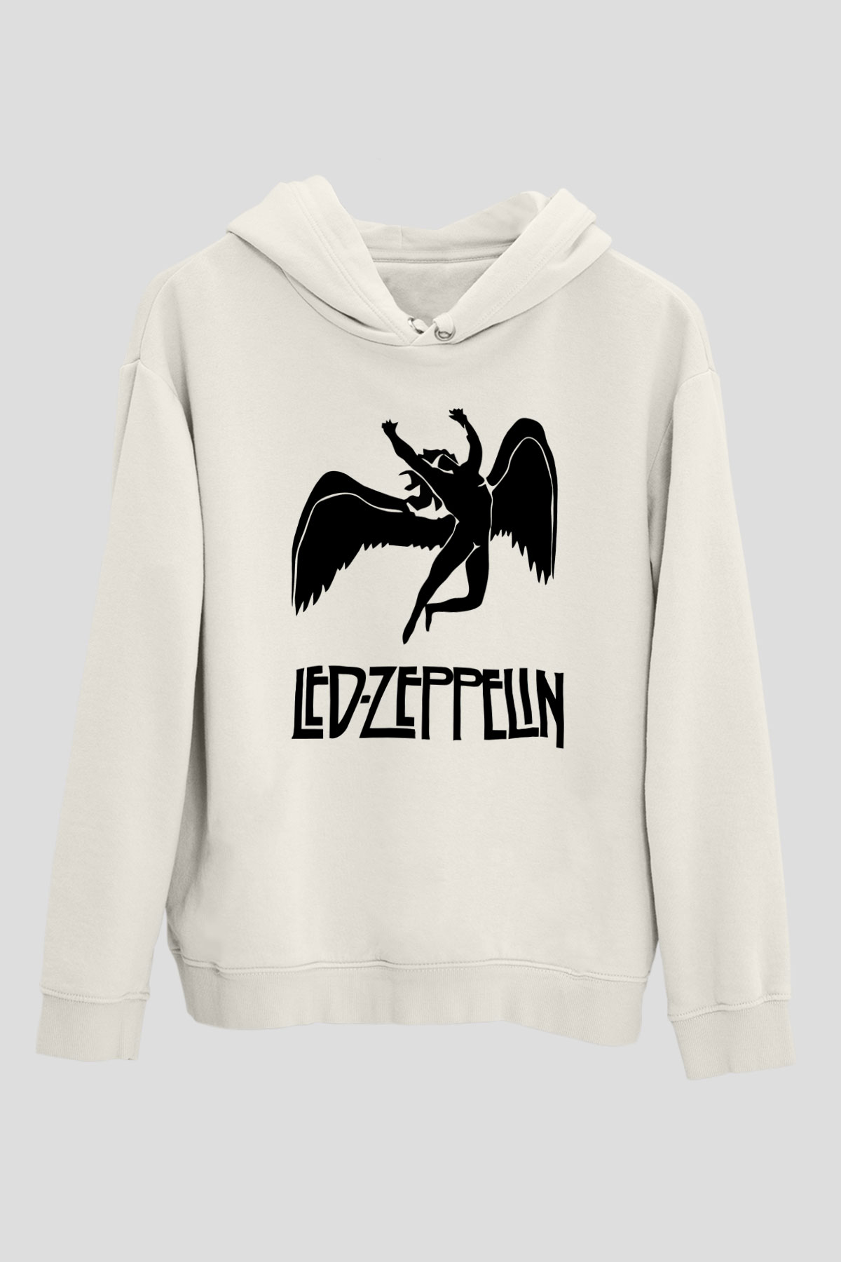 Led Zeppelin Beyaz Unisex Kapşonlu Sweatshirt