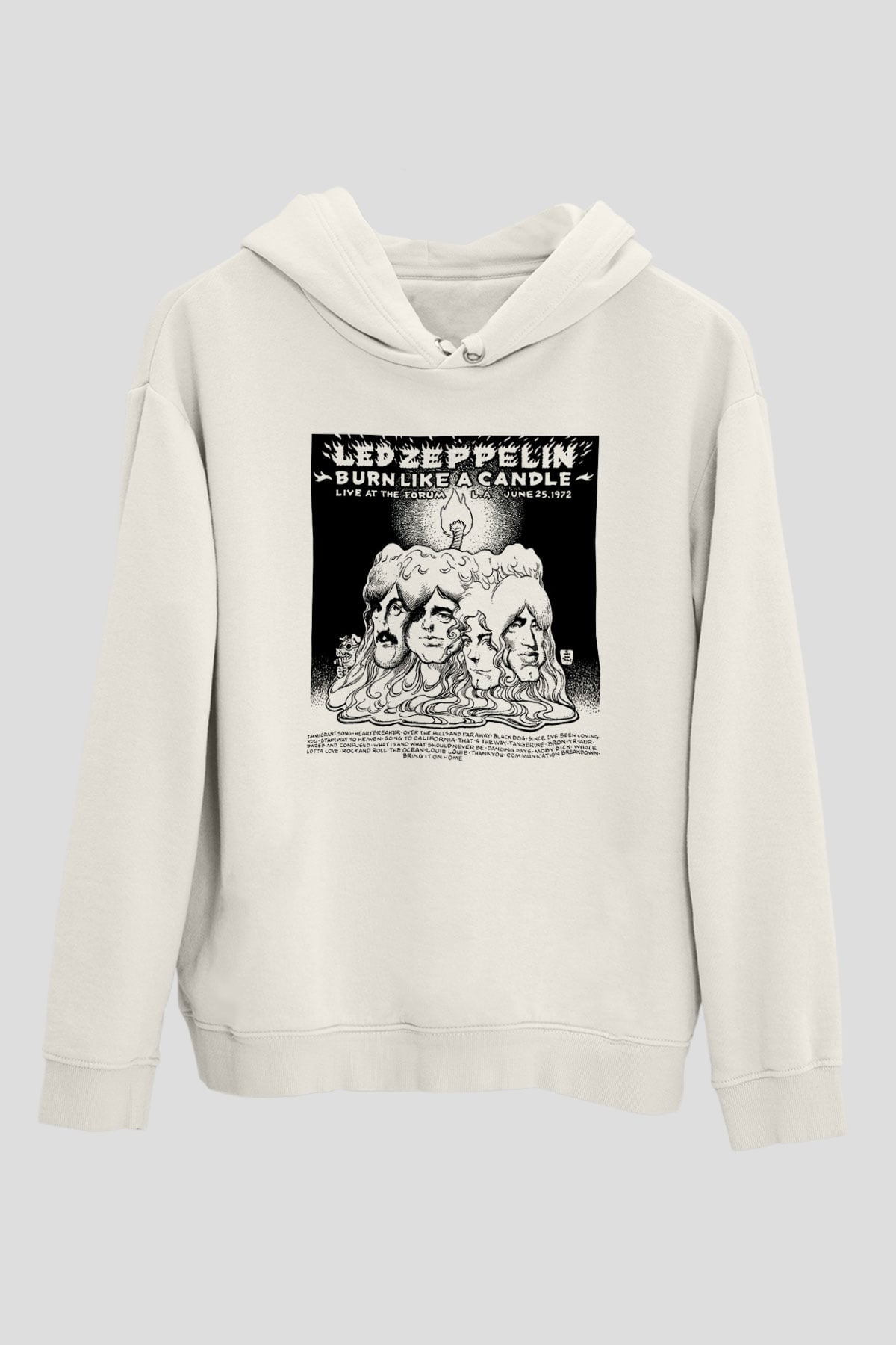 Led Zeppelin Beyaz Unisex Kapşonlu Sweatshirt