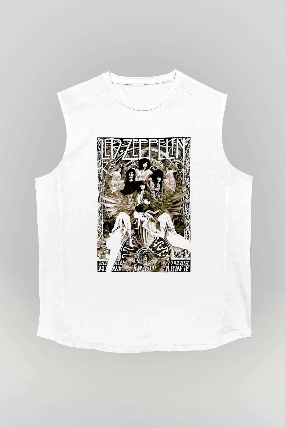 Led Zeppelin Beyaz Unisex Kolsuz Tişört