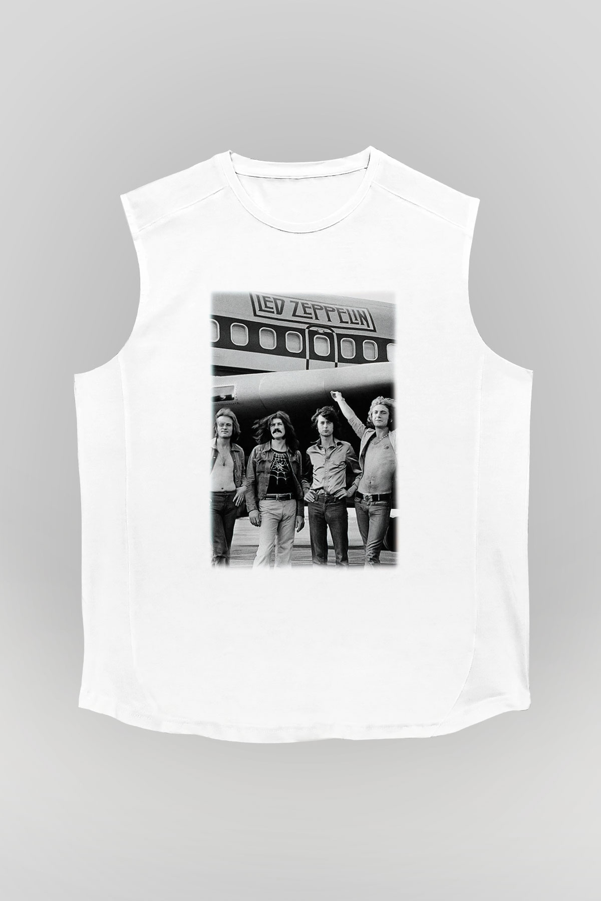 Led Zeppelin Beyaz Unisex Kolsuz Tişört