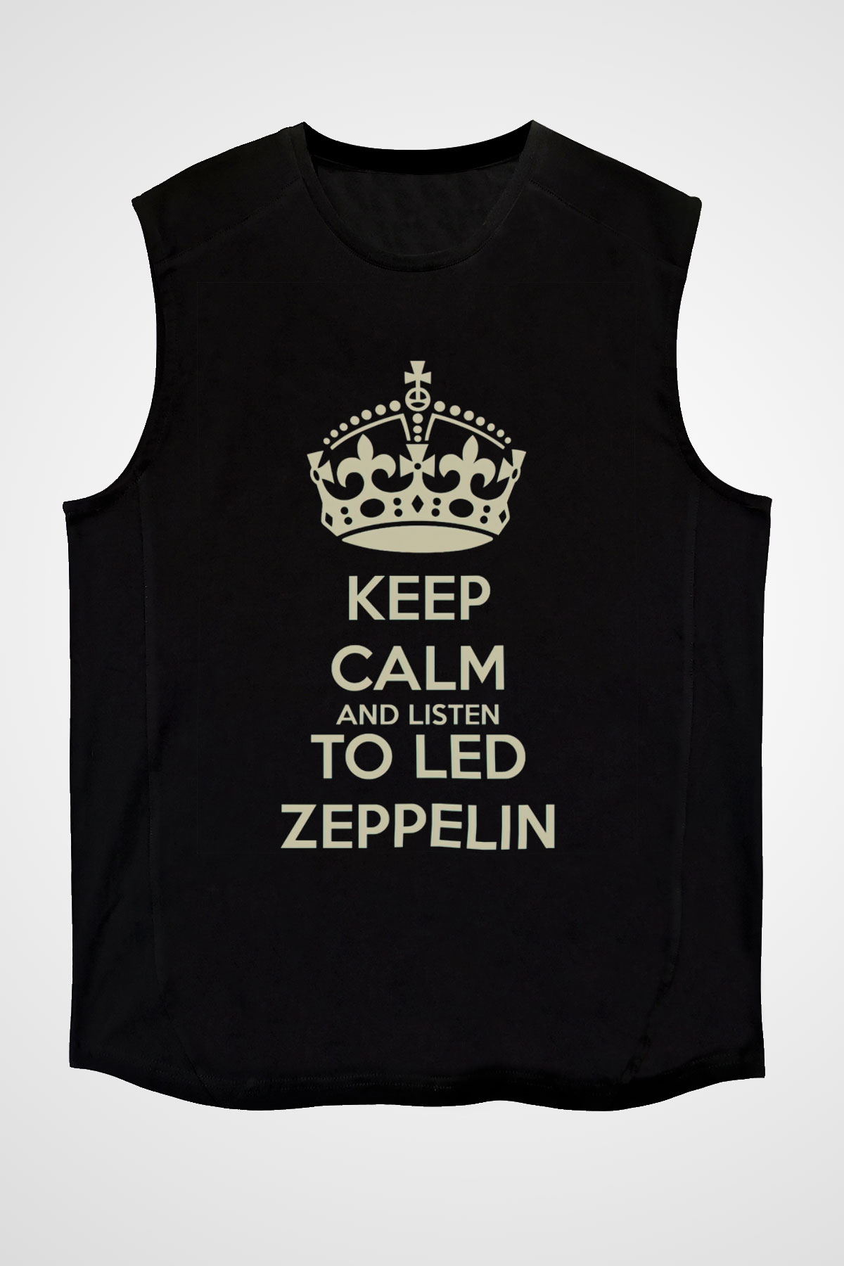 Led Zeppelin Keep Calm And Listen To Led Zeppelin Siyah Unisex Kolsuz Tişört
